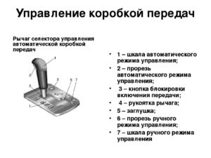 Что означают буквы на автоматической коробке передач