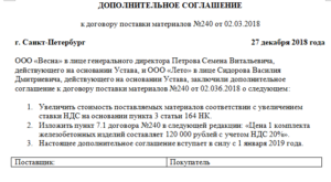 Изменение ндс с 2020 года как прописать в договоре