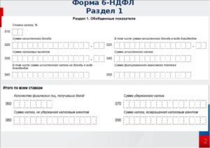 Как заполнить нулевой отчет 6 ндфл образец заполнения