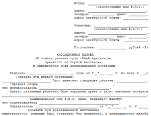 Кассационная жалоба в президиум красноярского краевого суда