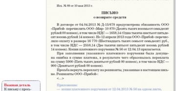 Возврат аванс за непоставку товара контрагентом