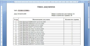 Форма описи документов для передачи в налоговую образец Форма описи документов для передачи в налоговую образец