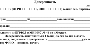 Доверенность на получение выписки из егрюл в налоговой образец 2020