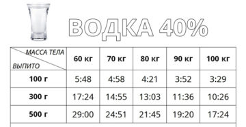 Через сколько можно за руль после 100 гр водки